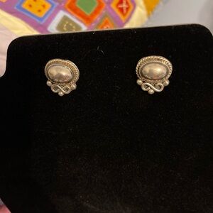925 silver infinity lock stud earrings